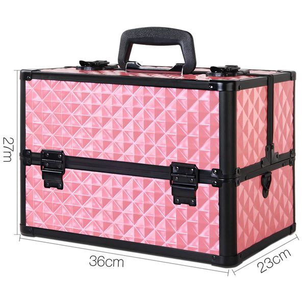 Embellir Portable Cosmetic Beauty Makeup Case - Diamond Pink