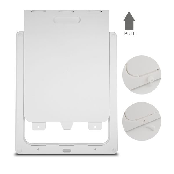 XL 2-Way Lockable Dog Cat Pet Door Safe Brushy Flap Locking Magnetic White