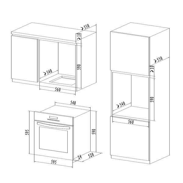 MAXKON 8 Function Electric Wall Oven-60cm