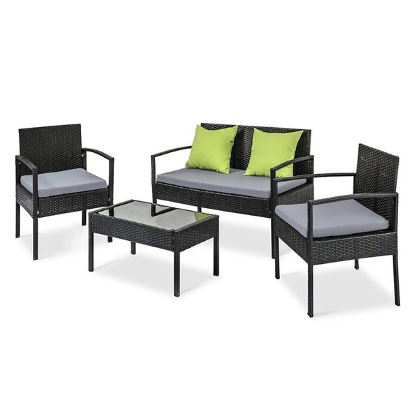 Gardeon Outdoor Sofa Set Wicker Lounge Setting Table and Chairs Patio Furniture