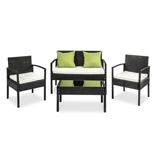 Gardeon Outdoor Sofa Set Wicker Lounge Setting Table and Chairs Patio Furniture