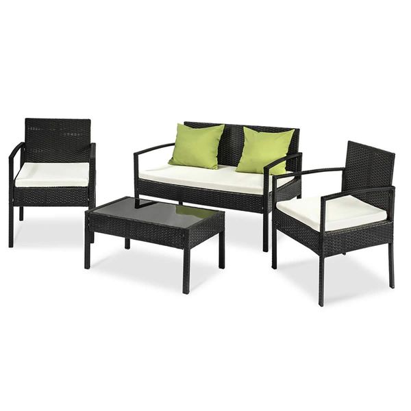 Gardeon Outdoor Sofa Set Wicker Lounge Setting Table and Chairs Patio Furniture