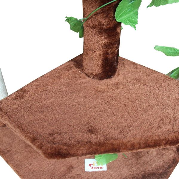 Cat Scratching Tree Condo Climbing Scratcher Posts Poles Tower Modern Pet Play House Furniture Multi Levels 2.1m Tall Brown