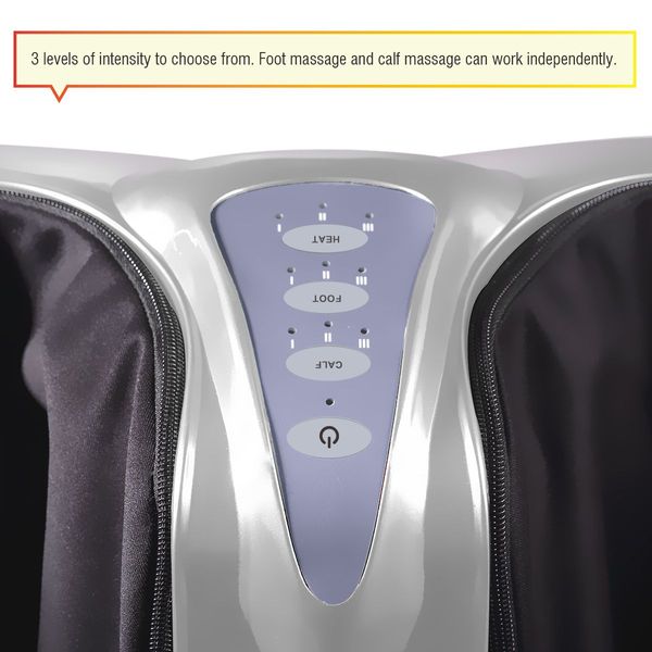 3D Shiatsu Foot Ankle Calf Massager Silver - 4 Motors