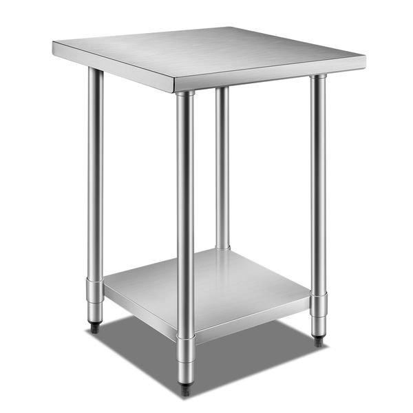 Kitchen Food Prep Table Cater Work Bench Stainless Steel W/Adjustable Feet -610mmx610mm