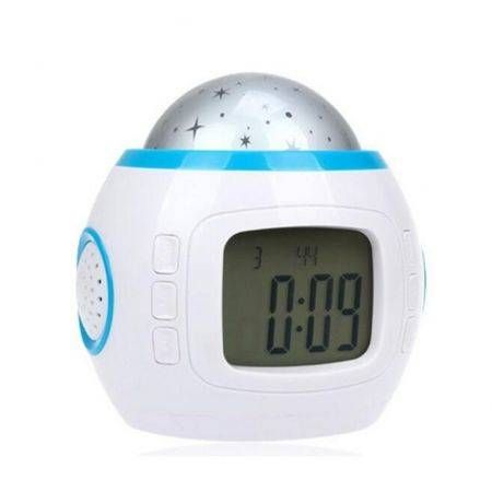 Electric LCD Alarm Clock Time LED Flash Music Projection Night Light