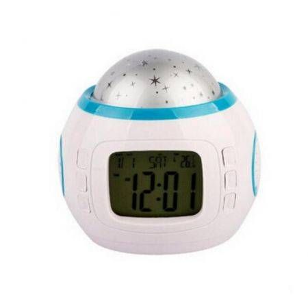 Electric LCD Alarm Clock Time LED Flash Music Projection Night Light