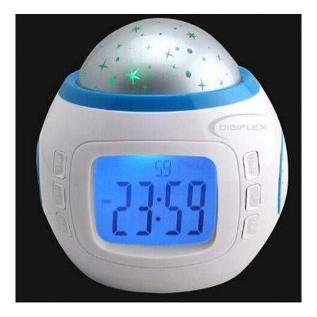 Electric LCD Alarm Clock Time LED Flash Music Projection Night Light