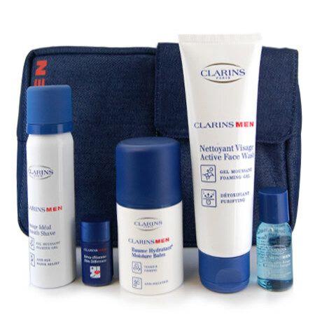 Clarins 6Pc Men Essential Skin Smoothers Skin Care Gift Set for Men