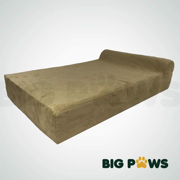 Big Paws Cool Gel Memory Foam Dog Bed Large Orthopedic Dog Bed Cushion with Bolster - Beige