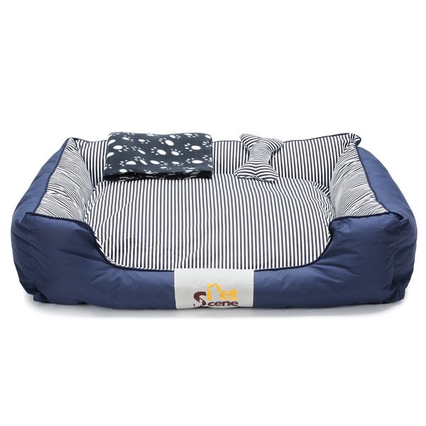 Soft Washable Pet Bed Mattress with Blanket & Dog Bone-XXLarge 