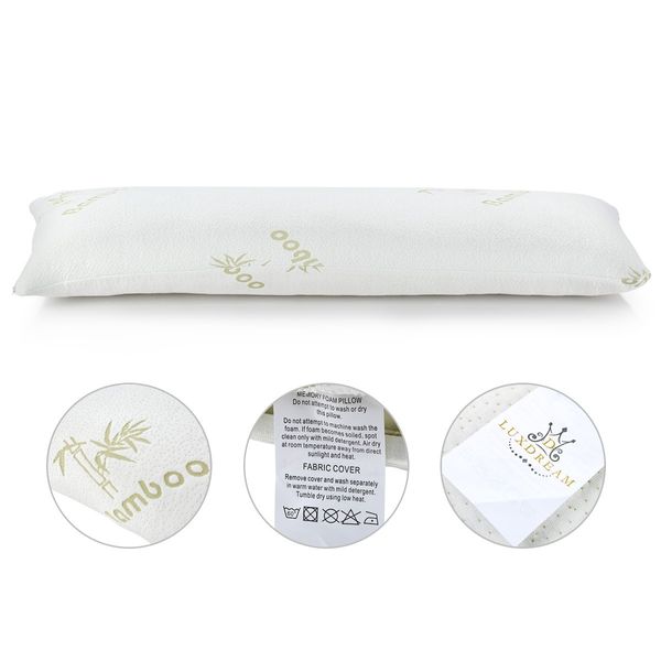 Body Pillow Support Long Pillow Bamboo Cover Memory Foam Luxdream