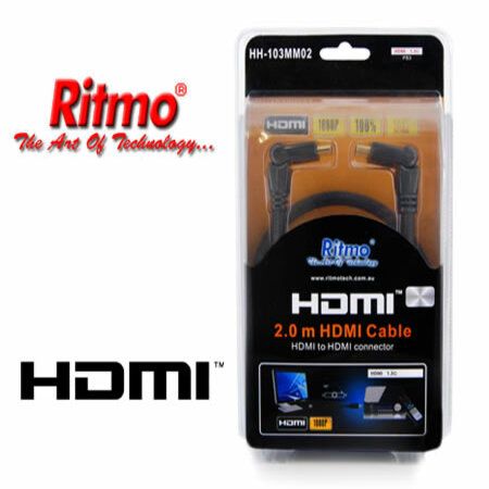 Ritmo 2.0 Metre HDMI to HDMI 19 Pin Male Connector Cable