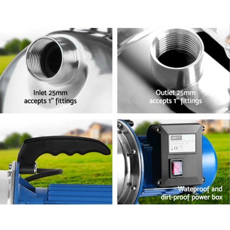 Giantz Water Pump High Pressure 1100W Stage Jet Rain Tank Pond Garden Irrigation