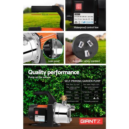 Giantz 1500W Garden High Pressure Water Pump