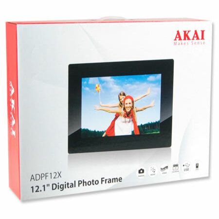 12.1" Akai ADPF12X Digital Photo Frame + USB / Card Reader with Remote Control - Supports SD / MMC / MS / xD - Black