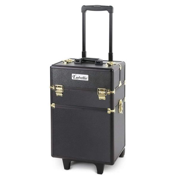 Embellir 7 in 1 Portable Cosmetic Beauty Makeup Trolley - Black & Gold