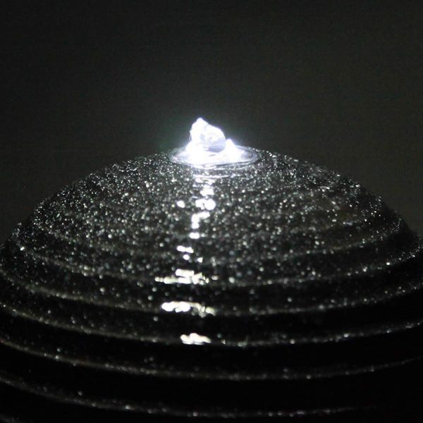 Gardeon Solar Water Feature with LED Lights Black 85cm