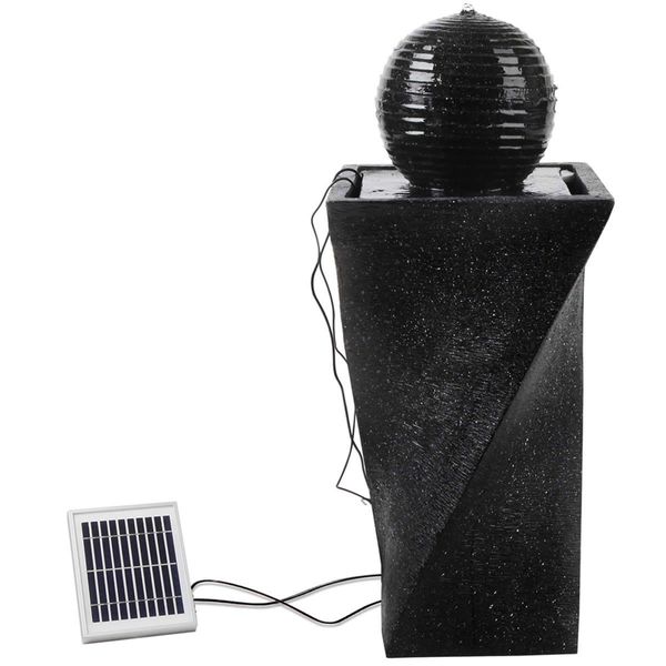 Gardeon Solar Water Feature with LED Lights Black 85cm