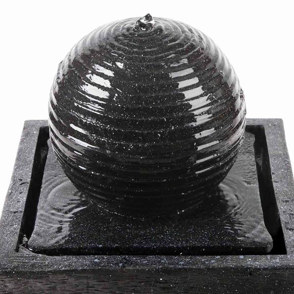 Gardeon Solar Water Feature with LED Lights Black 85cm