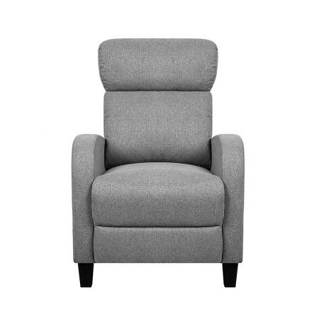 Linen Fabric Luxury Sofa Armchair Recliner Chair - Grey