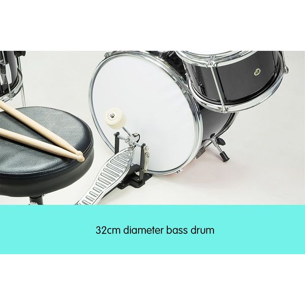 Children's 4pc Diamond Drum Kit Set - Black