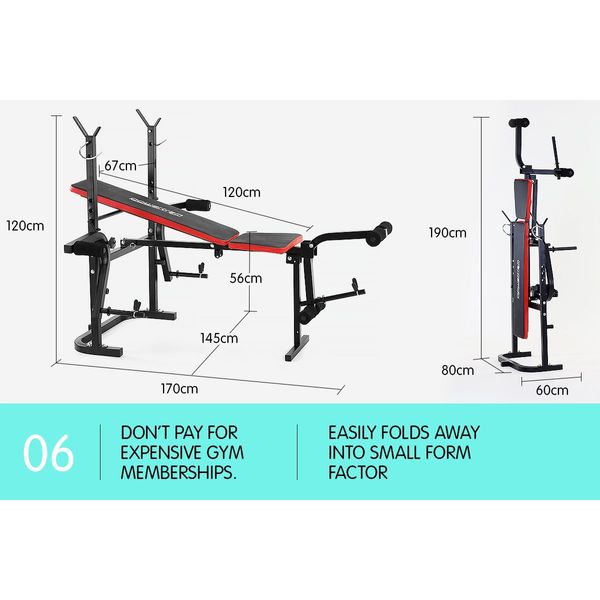 PowerTrain Home Gym Bench Press 2810 Multi Gym with Weights