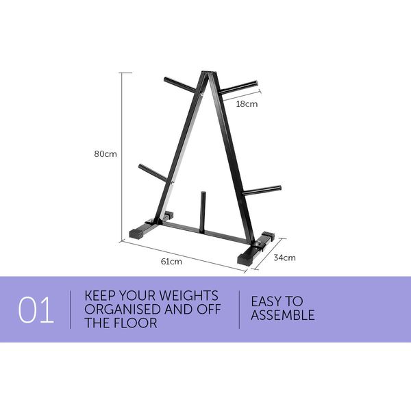 Powertrain Home Gym Weight Plates Storage Rack