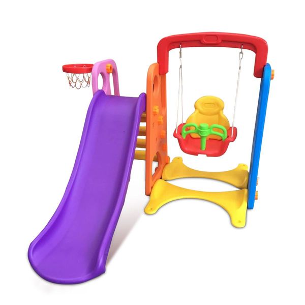 Colorful 3 in 1 Slide and Swing Play Set