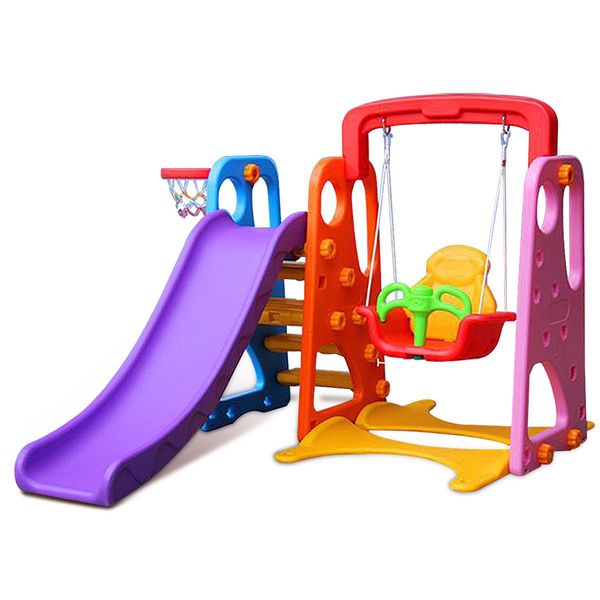 Colorful 3 in 1 Slide and Swing Play Set