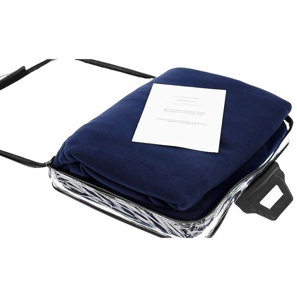 Electric 12V Heated Car Blanket 150x110cm - Blue