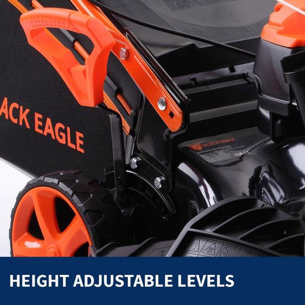 New Black Eagle Lawn Mower 18" Hand Push 4 Stroke Petrol Lawnmower Mulch & Catch