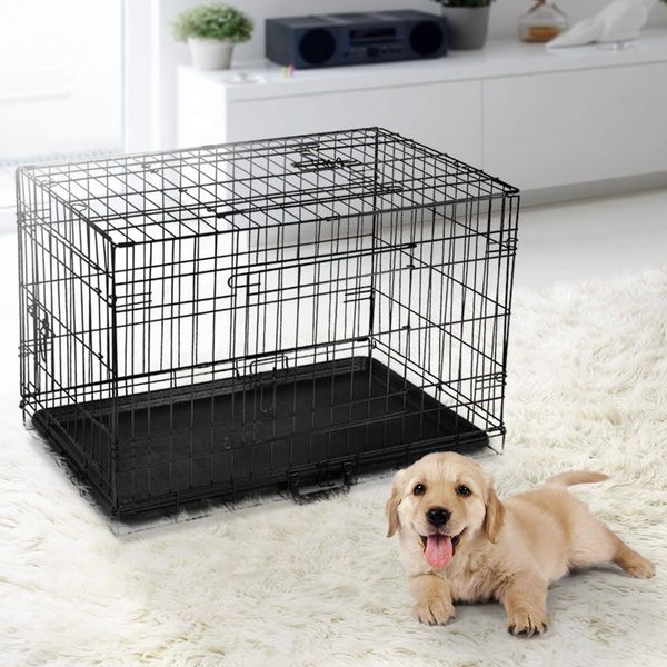 Foldable Dog Pet Crate with Triple Access Doors - 30Inch