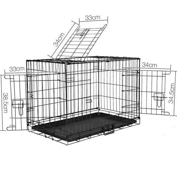 Foldable Dog Pet Crate with Triple Access Doors - 30Inch