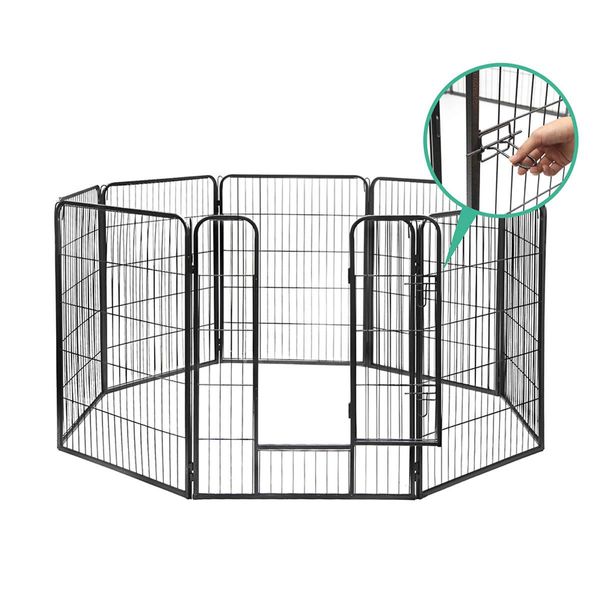 i.Pet 40" 8 Panel Dog Playpen Pet Exercise Cage Enclosure Fence Play Pen