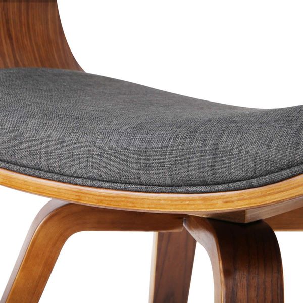 Modern Dining Chair with Well-padded Seat and Curved Backrest - Charcoal