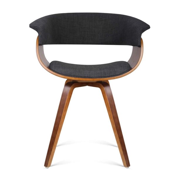 Modern Dining Chair with Well-padded Seat and Curved Backrest - Charcoal