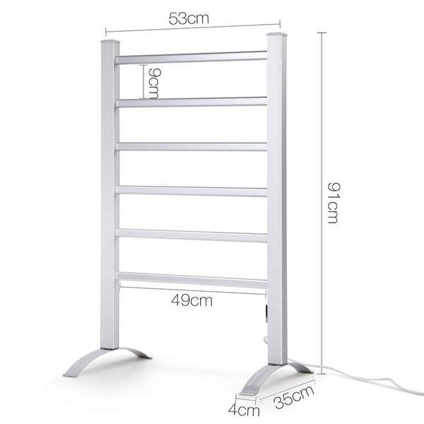 6 Rung Electric Heated Towel Rail