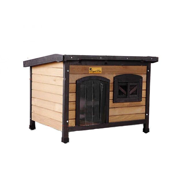 New Royal Pet Dog Timber House Kennel Wooden Home Outdoor Box Cabin Puppy Window