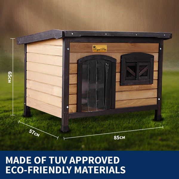 New Royal Pet Dog Timber House Kennel Wooden Home Outdoor Box Cabin Puppy Window