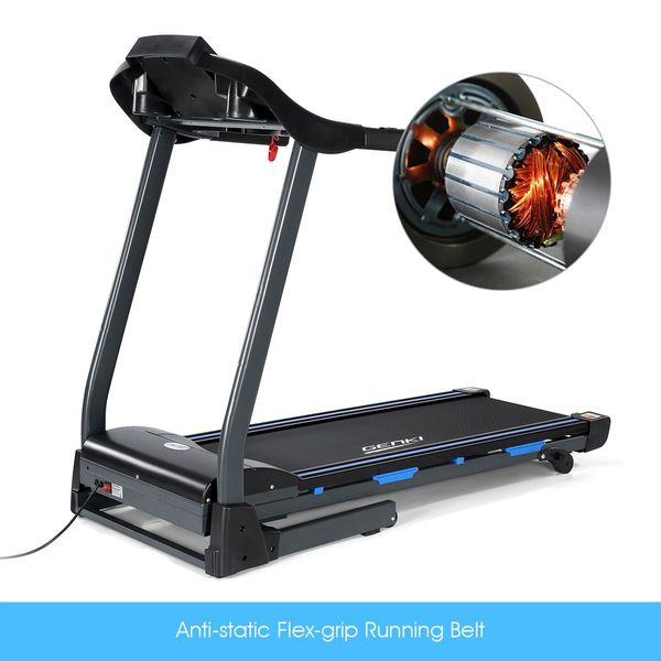 Genki 2HP Treadmill Gym Equipment with 8 Points Silica Gel Suspension