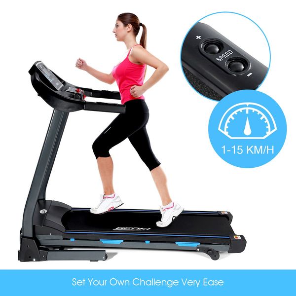 Genki 2HP Treadmill Gym Equipment with 8 Points Silica Gel Suspension