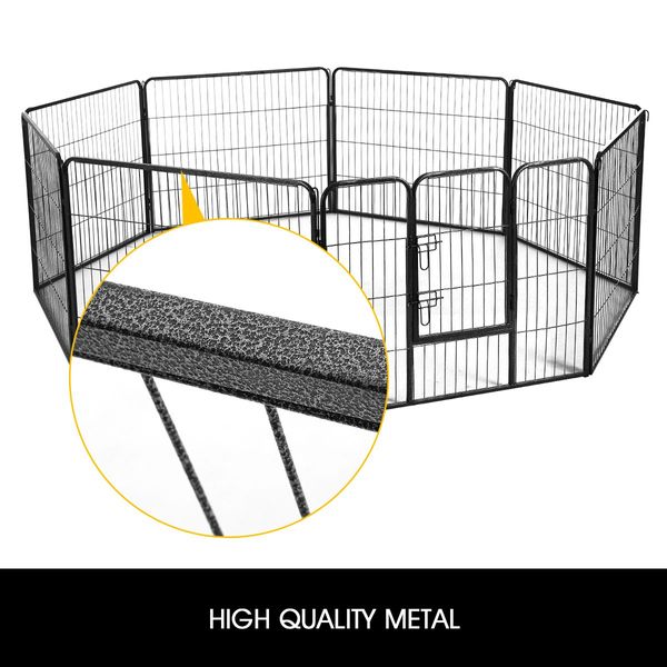 Pet Cat Enclosure Dog Playpen Rabbit Fencing Puppy Pen Ferret Cage Outdoor Indoor Portable Foldable Fabric Cover XL 8 Panels 100x100CM