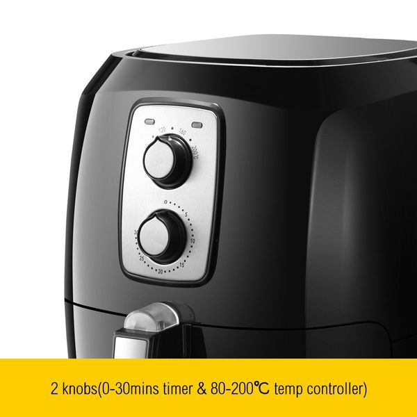 Maxkon 7L 1800W Oil Less XL Air Fryer Cooker Oven Timer Black