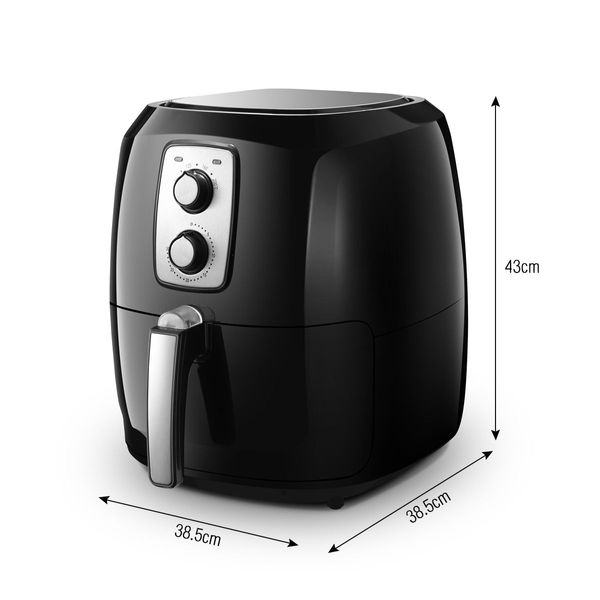 Maxkon 7L 1800W Oil Less XL Air Fryer Cooker Oven Timer Black