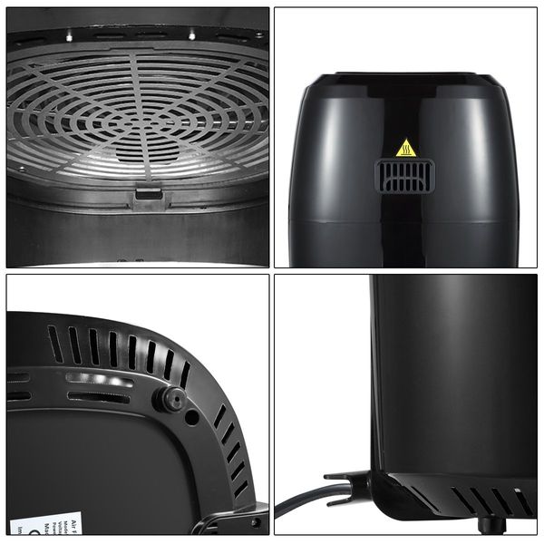 Maxkon 7L 1800W Oil Less XL Air Fryer Cooker Oven Timer Black