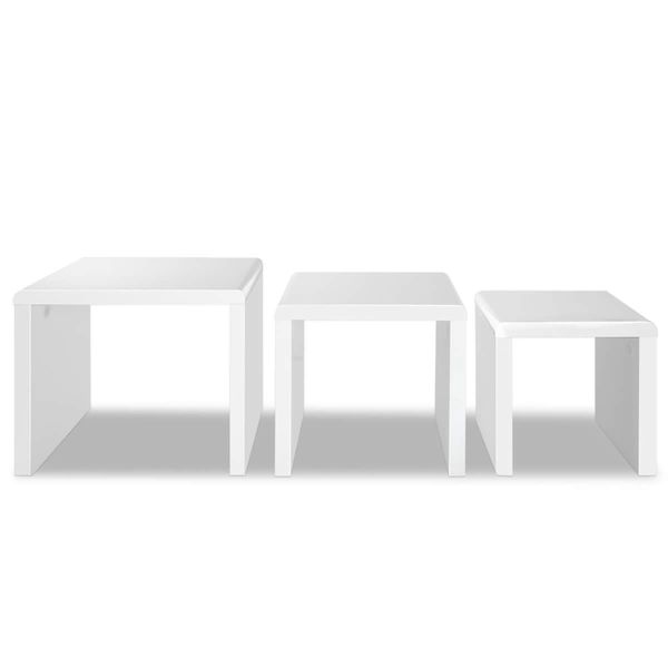 Artiss Nesting Coffee Table Set of 3 Glossy White