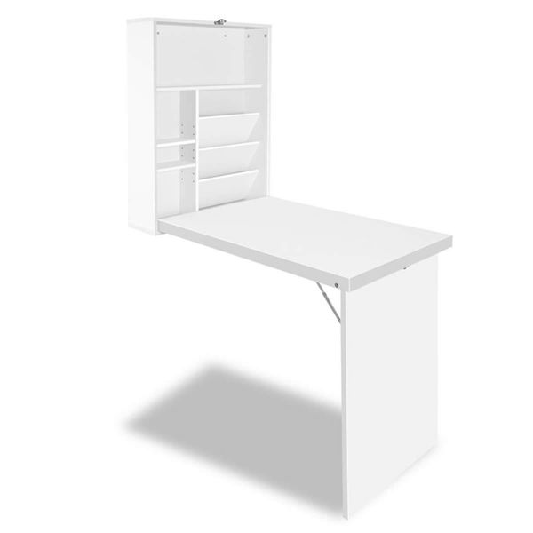 Artiss Computer Desk Bookshelf Wall Mount White