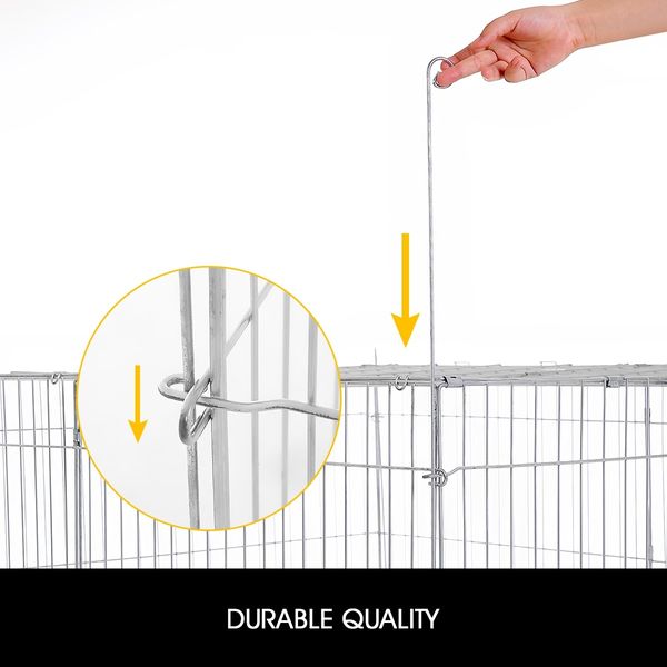 Chicken Coop Cat Enclosure Pet Dog Playpen Rabbit  Puppy Fencing Pen Foldable Outdoor Indoor Portable Fabric Cover Metal 2.2M