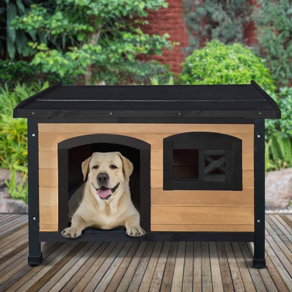 i.Pet Dog Kennel Large Wooden Outdoor Indoor House Pet Puppy Crate Cabin Waterproof